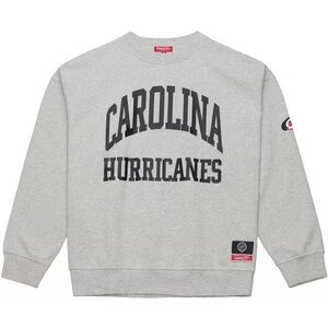 NWT Mitchell & Ness Women's Carolina Hurricanes Grey Logo Crewneck Sweatshirt